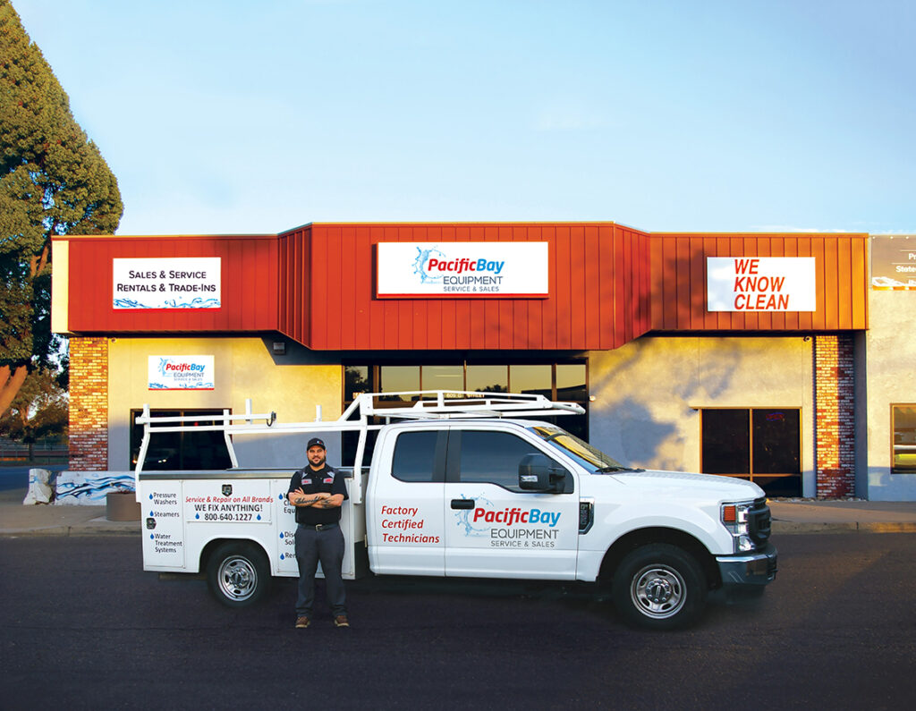 Pacific Bay Equipment Service and Repair vehicle with factory certified technician