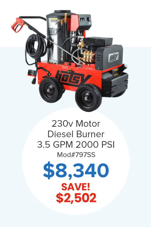 230v Motor Diesel Burner 3.5 GPM 2000 PSI $8,340 (SAVE $2,502)